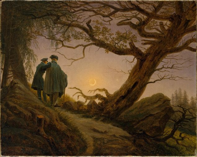 Two Men Contemplating The Moon, by Caspar David Friedrich.
A depiction on canvas of that human fascination with mystery and yearning for something beautiful that seems hopelessly out of reach.
Out of reach, that is, until the time arrived one day for two other men to have both the willingness and the means to get themselves there, to its very surface, and return safely to Earth.
The thought of playing the organ starts out the same way, with that same fascination and yearning for something that seems hopelessly out of reach; and yet, you're able to get yourself there, starting today, if you want to.
My friends, follow your dream; get in touch with a higher Power, and connect; let that higher Power work in you, and through you.
Then watch that dream of yours become a reality.